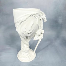 Ceramic Bisque Dragon Goblet in Ceramic Bisque